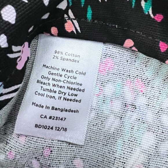 Talbots Mini Skirt 2P Black Green Purple Cotton Stretch Pencil Straight Zip EUC - Picture 8 of 8